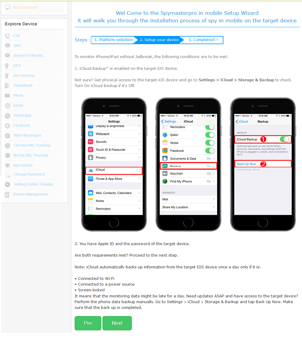 compruebe la copia de seguridad de iCloud