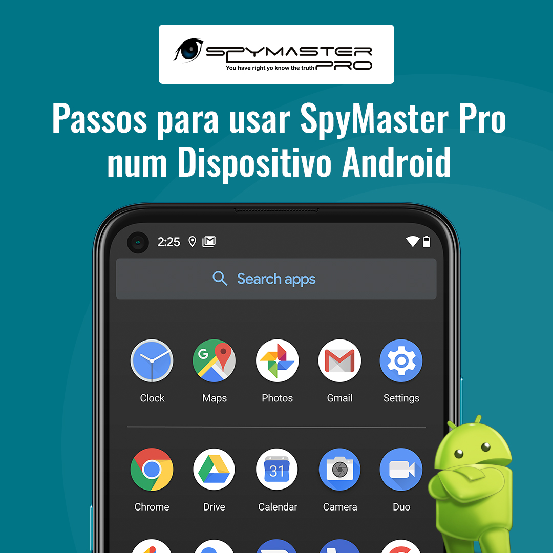 Passos para usar SpyMaster Pro num Dispositivo Android